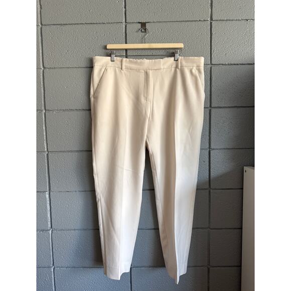 Women's Abercrombie & Fitch Mid Rise Tailored Straight Pant size 18L in Cream - Picture 2 of 6